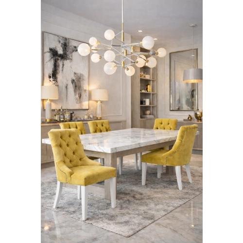 Krzesło Chesterfield PREMIUM KR-21  - Tkanina Piano 07 Żółty